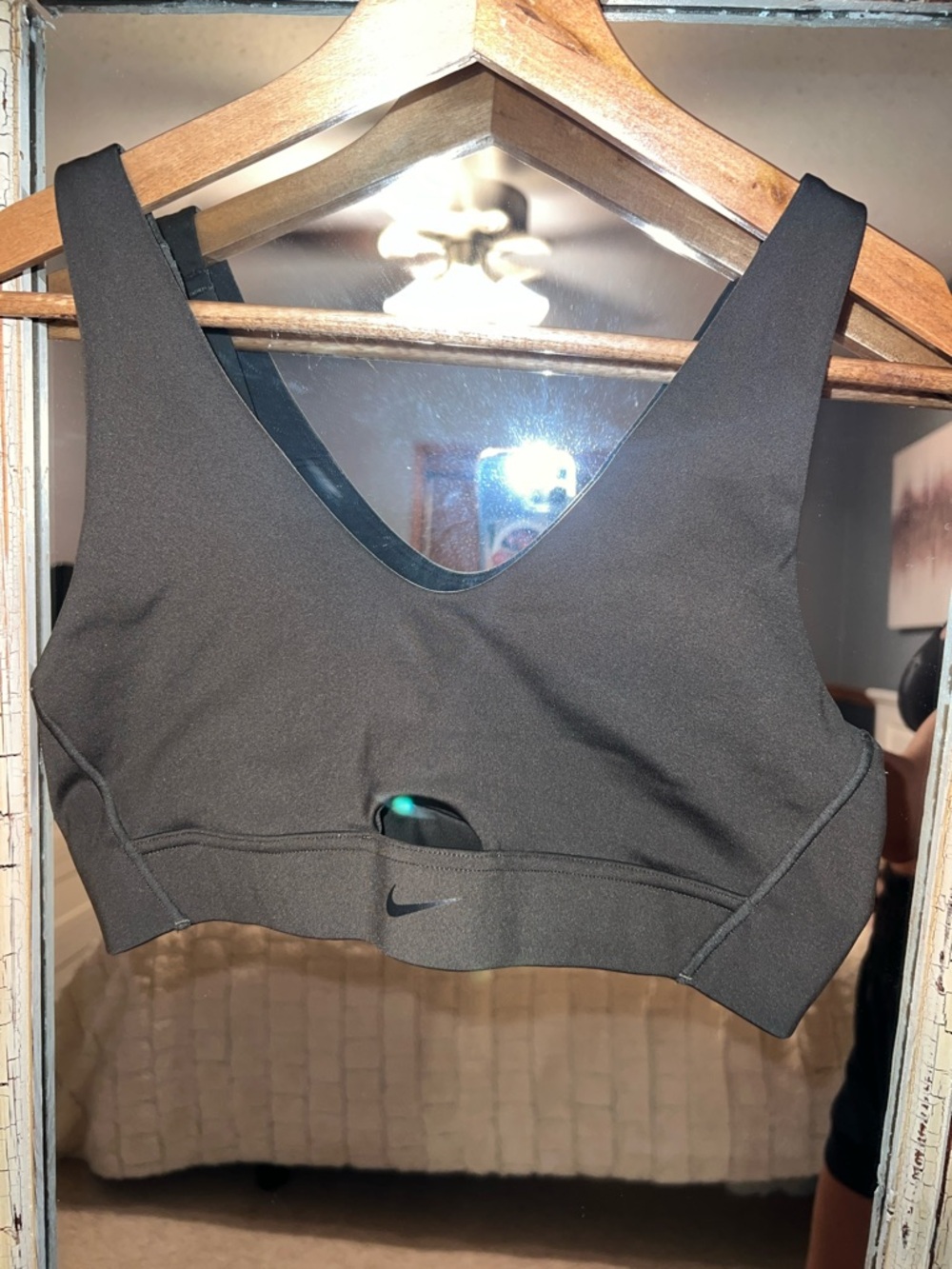 Nike Black V-Neck Medium-Support Sports Bra